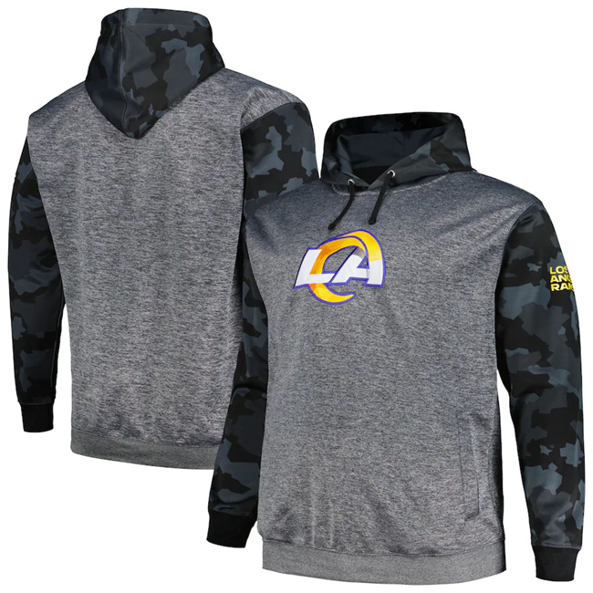Men's Los Angeles Rams Heather Charcoal Big & Tall Camo Pullover Hoodie